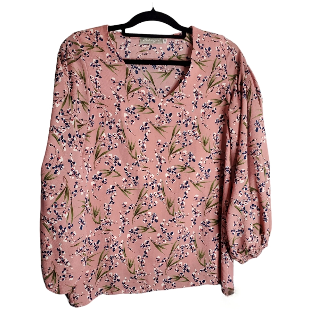 BELONGSCI Casual Yellow Floral Size Medium
